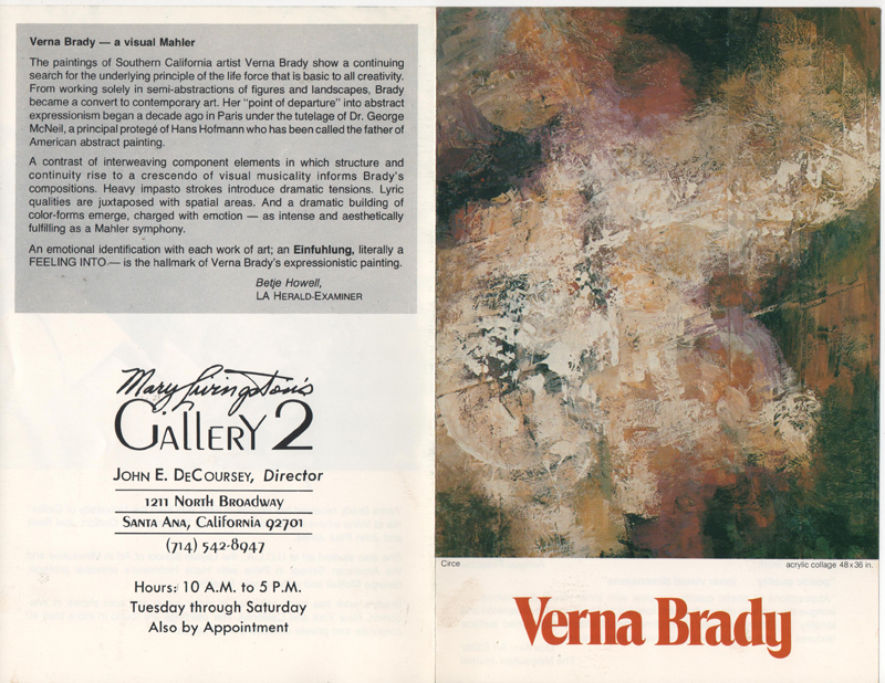 mary livingston's gallery 2 brochure outside cover